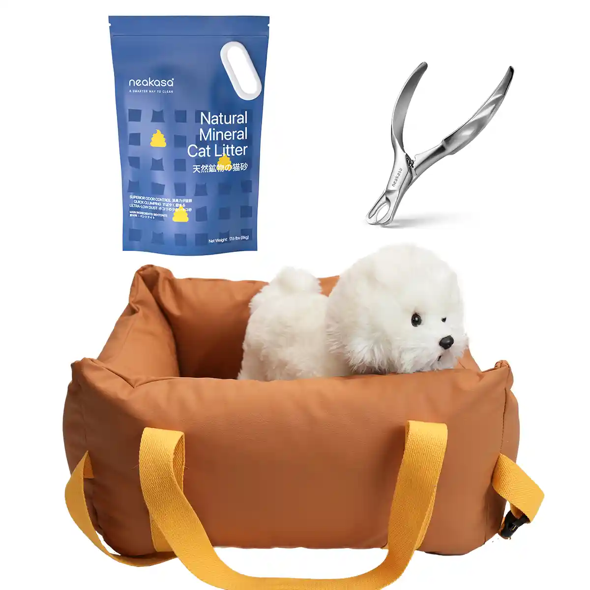 Neakasa Dog Car Seat, Nail Clipper & Mineral Cat Litter Bundle