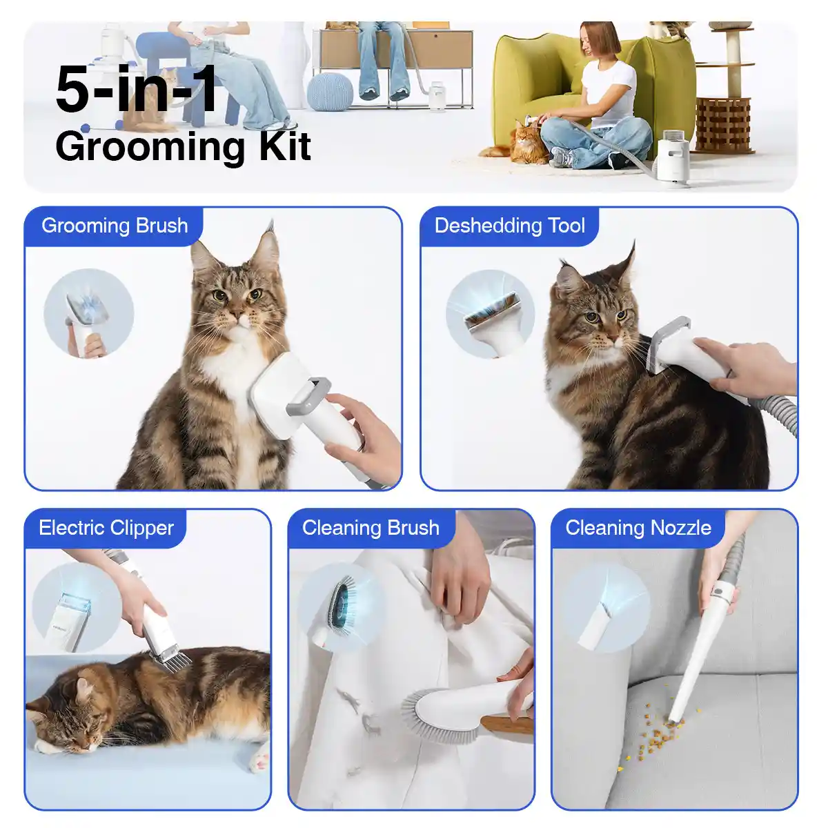 Neakasa P0 Lite 4-in-1 Pet Grooming Vacuum Kit - Image 13