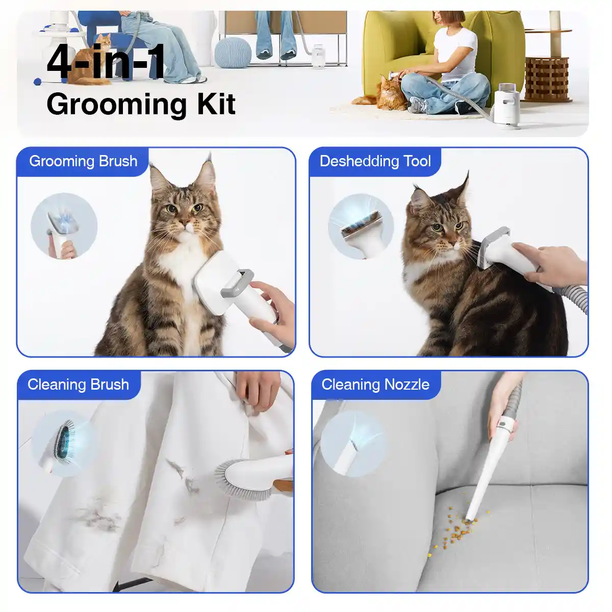 Neakasa P0 Lite 4-in-1 Pet Grooming Vacuum Kit - Image 14